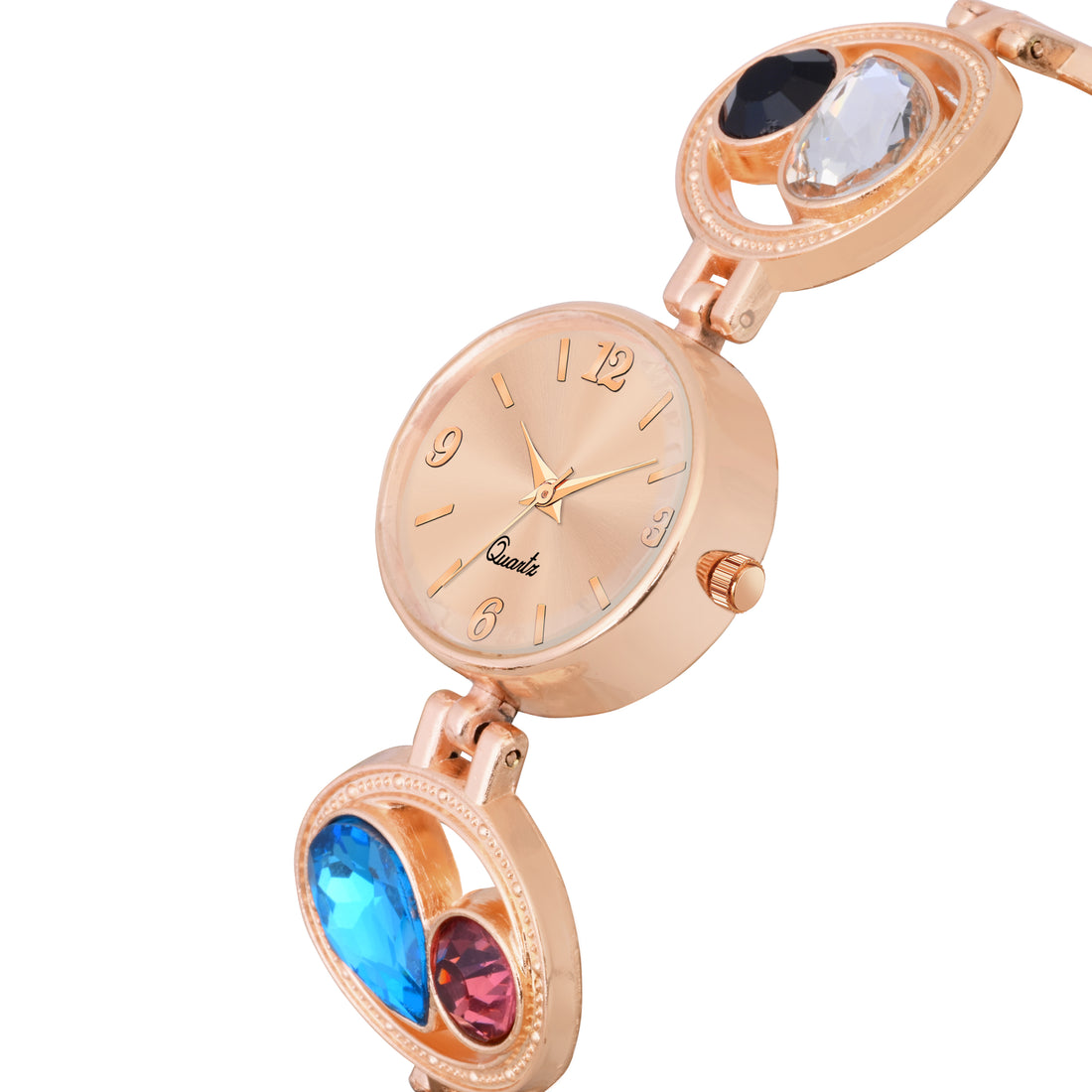 Watch City JE-33-B-7605 Series - Women's Stainless Steel Analog Watch with Unique Belt Chain