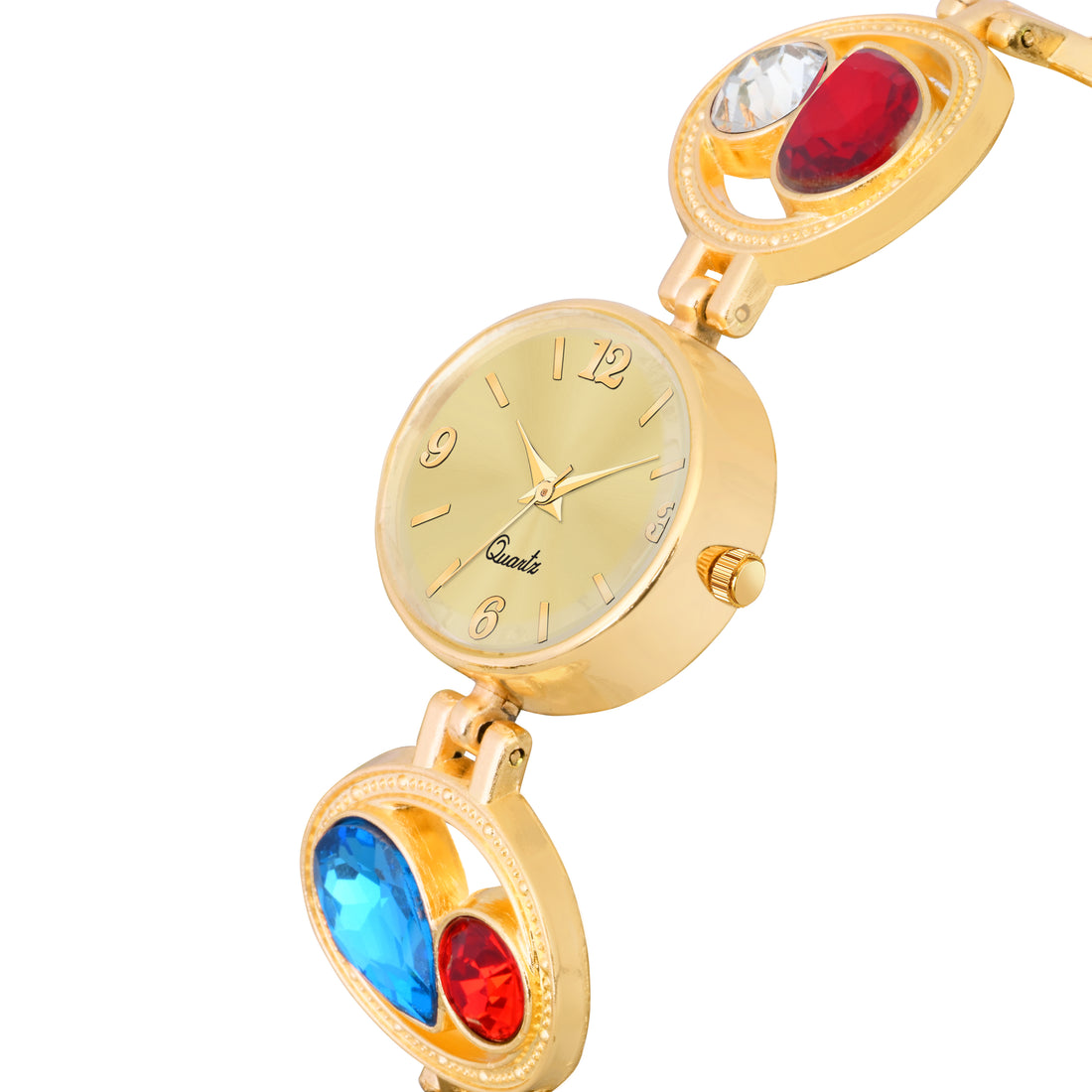 Watch City JE-34-B-7605 Series - Women's Stainless Steel Analog Watch with Unique Belt Chain